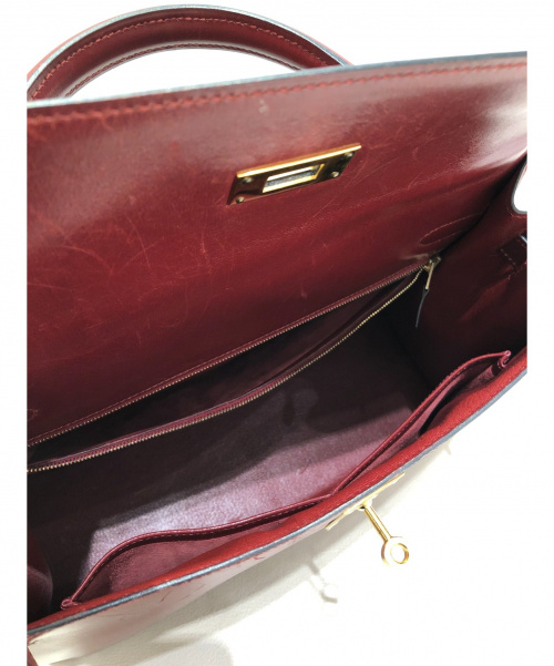 HERMES（エルメス）HERMES (エルメス) ケリー32 ボルドー サイズ:32 ケリー32 外縫い ボックスカーフ □Bの古着・服飾アイテム