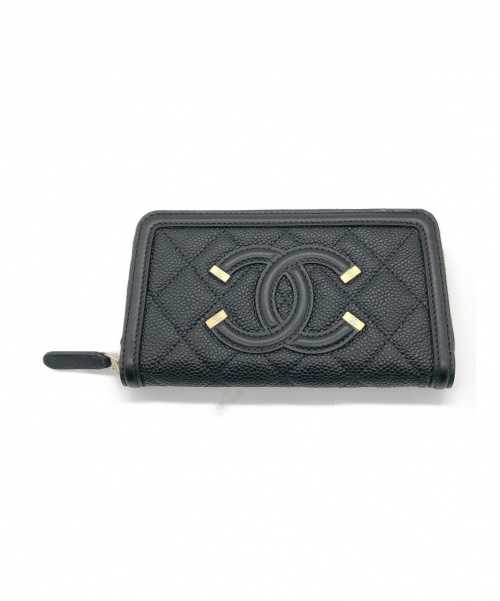 CHANEL（シャネル）CHANEL (シャネル) CCフィリグリー ミニウォレット ブラック サイズ:- 未使用品 A84446 キャビアスキンの古着・服飾アイテム