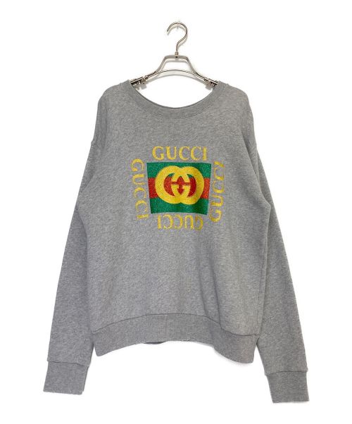 GUCCI（グッチ）GUCCI (グッチ) Vintage Logo Sweat Tiger Embroidery グレー サイズ:XSの古着・服飾アイテム