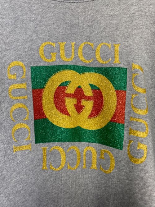 GUCCI（グッチ）GUCCI (グッチ) Vintage Logo Sweat Tiger Embroidery グレー サイズ:XSの古着・服飾アイテム