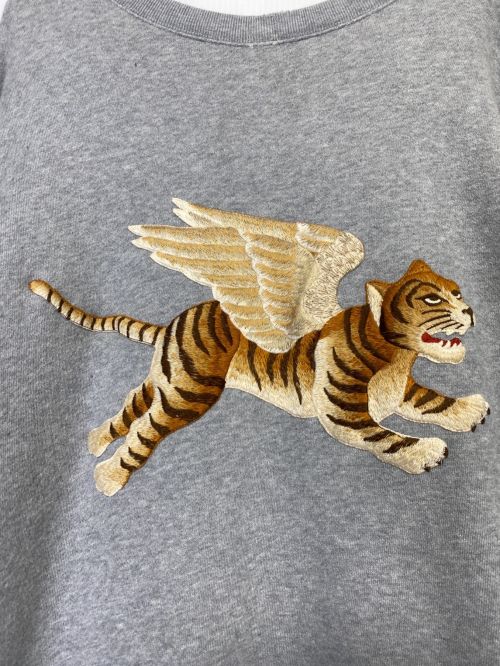 GUCCI（グッチ）GUCCI (グッチ) Vintage Logo Sweat Tiger Embroidery グレー サイズ:XSの古着・服飾アイテム