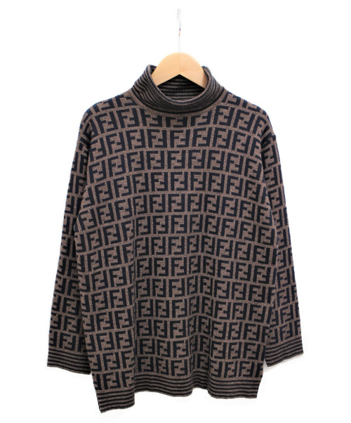 FENDI（フェンディ）FENDI (フェンディ) ズッカ柄ニット ブラウン サイズ:-の古着・服飾アイテム