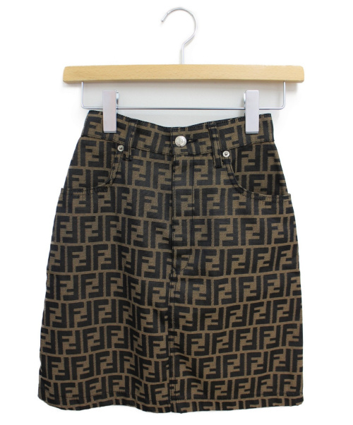 FENDI（フェンディ）FENDI (フェンディ) ズッカ柄スカート ブラウン サイズ:38の古着・服飾アイテム