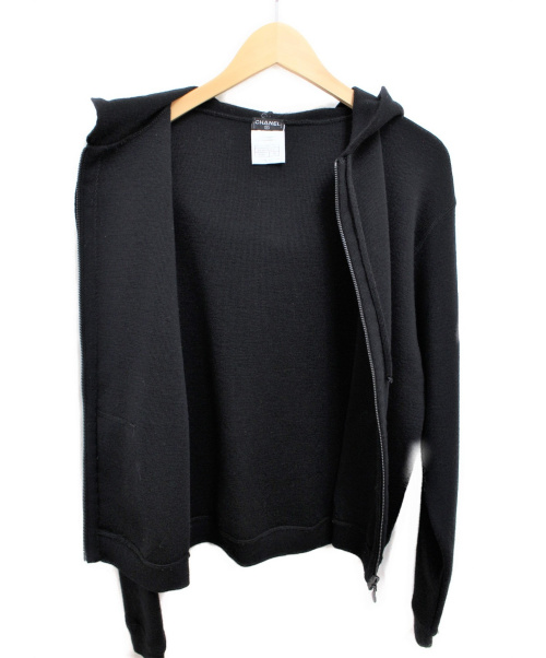 CHANEL（シャネル）CHANEL (シャネル) ニットパーカー ブラック サイズ:40の古着・服飾アイテム