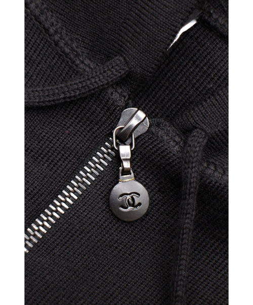 CHANEL（シャネル）CHANEL (シャネル) ニットパーカー ブラック サイズ:40の古着・服飾アイテム