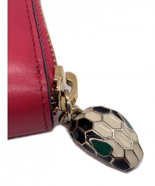 BVLGARI（ブルガリ）BVLGARI (ブルガリ) ラウンドファスナー長財布 ショッキングピンク サイズ:ｰ セルペンティフォーエバーの古着・服飾アイテム
