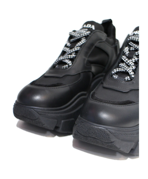 PRADA（プラダ）PRADA (プラダ) ペガサス ブロックスニーカー ブラック サイズ:37 ペガサスの古着・服飾アイテム