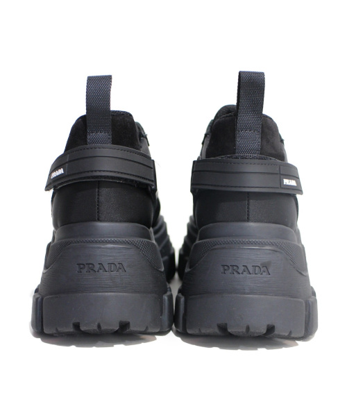 PRADA（プラダ）PRADA (プラダ) ペガサス ブロックスニーカー ブラック サイズ:37 ペガサスの古着・服飾アイテム