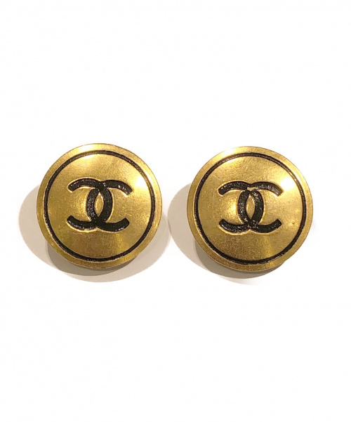CHANEL（シャネル）CHANEL (シャネル) ヴィンテージココマークイヤリング ゴールド×ブラック サイズ:-の古着・服飾アイテム