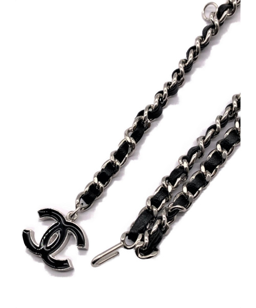CHANEL（シャネル）CHANEL (シャネル) チェーンベルト ブラック×シルバー サイズ:-の古着・服飾アイテム