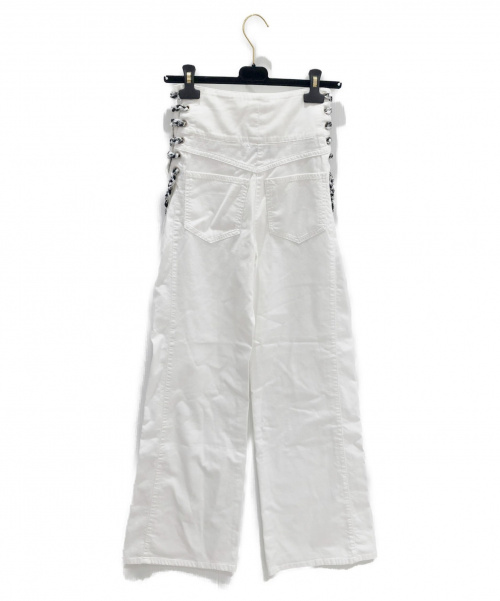 CHANEL（シャネル）CHANEL (シャネル) サイドロープデザインワイドパンツ ホワイト サイズ:34 2019Cハンガー付の古着・服飾アイテム