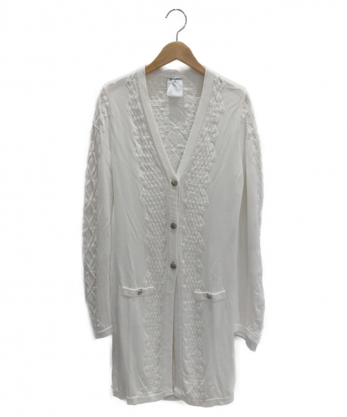 CHANEL（シャネル）CHANEL (シャネル) ロングカーディガン ホワイト サイズ:38の古着・服飾アイテム