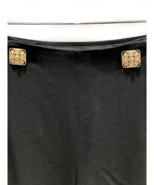 CHANEL（シャネル）CHANEL (シャネル) ボタンワイドパンツ ネイビー サイズ:38の古着・服飾アイテム