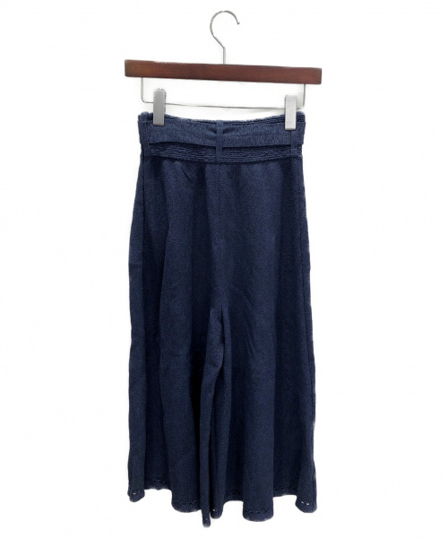 CHANEL（シャネル）CHANEL (シャネル) 19SS ニットワイドパンツ ネイビー サイズ:34の古着・服飾アイテム