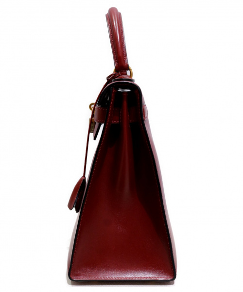 HERMES（エルメス）HERMES (エルメス) ケリーバッグ ルージュ サイズ:28 ケリー28 外縫い ボックスカーフ □Cの古着・服飾アイテム