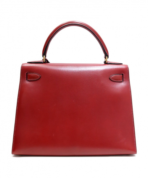 HERMES（エルメス）HERMES (エルメス) ケリーバッグ ルージュ サイズ:28 ケリー28 外縫い ボックスカーフ □Cの古着・服飾アイテム