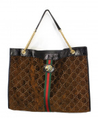 GUCCIグッチ）の古着「ラジャ ベルベット トートバッグ」｜ブラウン