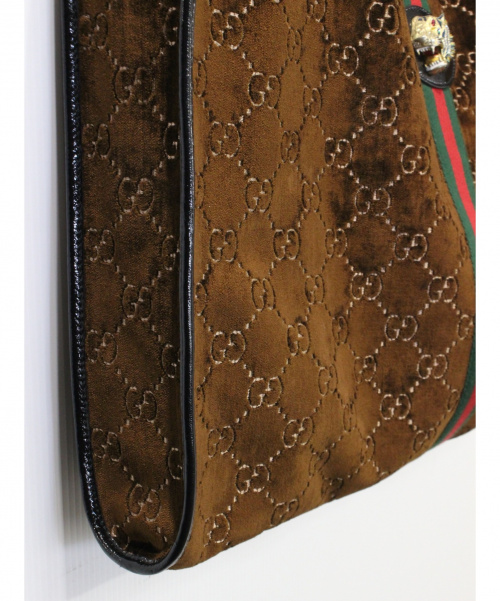 GUCCI（グッチ）GUCCI (グッチ) ラジャ ベルベット トートバッグ ブラウン サイズ:- ラジャ 537218・525040 ベロア×エナメル ■の古着・服飾アイテム