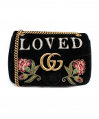 GUCCIグッチ）の古着「GGマーモントチェーンショルダーバッグ」｜ブラック
