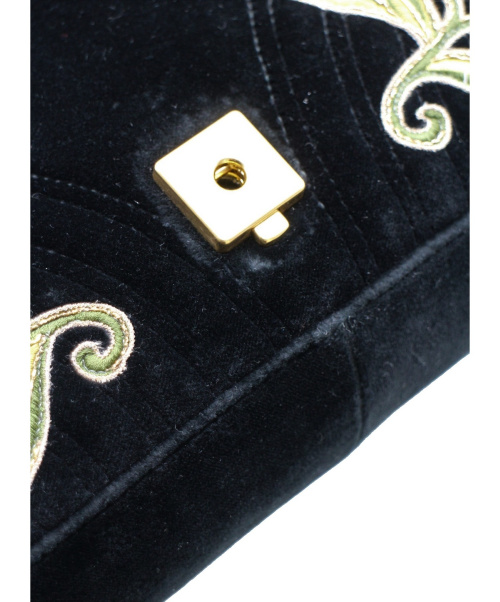 GUCCI（グッチ）GUCCI (グッチ) GGマーモントチェーンショルダーバッグ ブラック サイズ:- マーモント 443496 ベロア 525040の古着・服飾アイテム