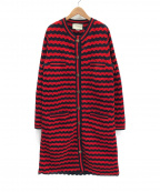 GUCCIグッチ）の古着「ロングカーディガン」｜レッド×ネイビー