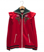 GUCCIグッチ）の古着「エンブロイダリーテクニカルジャージージャケット」｜レッド