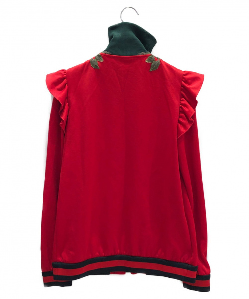 GUCCI（グッチ）GUCCI (グッチ) エンブロイダリーテクニカルジャージージャケット レッド サイズ:Mの古着・服飾アイテム