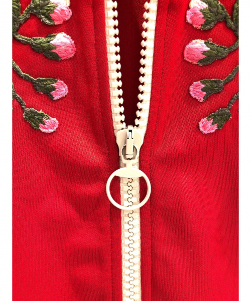 GUCCI（グッチ）GUCCI (グッチ) エンブロイダリーテクニカルジャージージャケット レッド サイズ:Mの古着・服飾アイテム