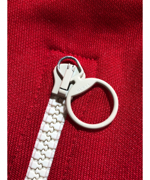 GUCCI（グッチ）GUCCI (グッチ) エンブロイダリーテクニカルジャージージャケット レッド サイズ:Mの古着・服飾アイテム