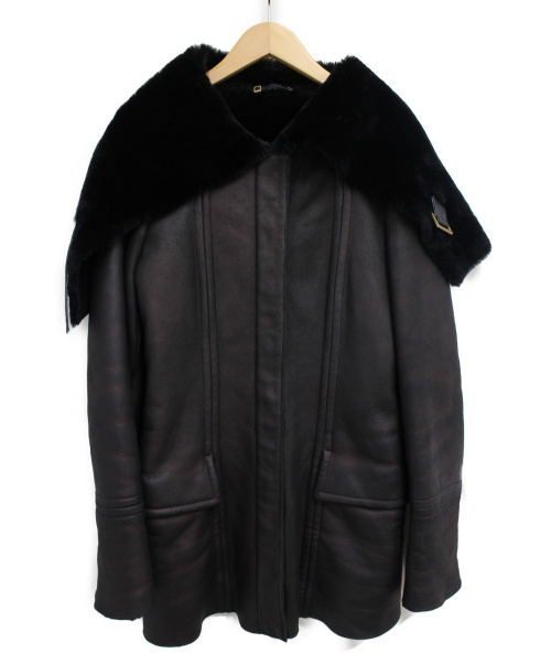 GUCCI（グッチ）GUCCI (グッチ) ムートンコート ブラウン サイズ:42 冬物の古着・服飾アイテム