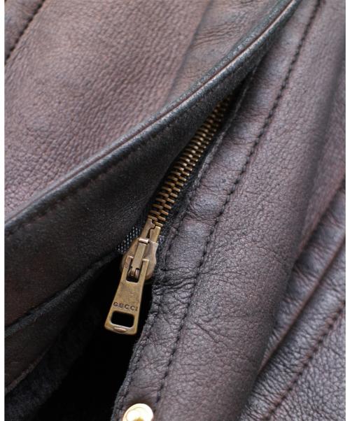 GUCCI（グッチ）GUCCI (グッチ) ムートンコート ブラウン サイズ:42 冬物の古着・服飾アイテム