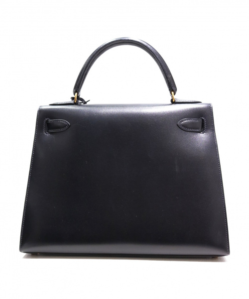 HERMES（エルメス）HERMES (エルメス) ケリーバッグ28 ブラック サイズ:28 ボックスカーフ　外縫いの古着・服飾アイテム