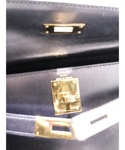 HERMES（エルメス）HERMES (エルメス) ケリーバッグ28 ブラック サイズ:28 ボックスカーフ　外縫いの古着・服飾アイテム