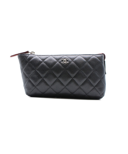 CHANEL（シャネル）CHANEL (シャネル) コスメポーチ ブラック サイズ:- キャビアスキン 21555716の古着・服飾アイテム