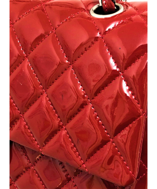 CHANEL（シャネル）CHANEL (シャネル) Wフラップチェーンショルダーバッグ レッド サイズ:- マトラッセ エナメル 14419116の古着・服飾アイテム