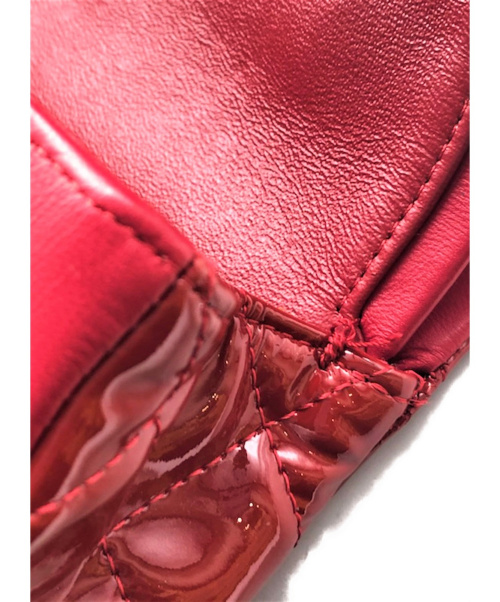 CHANEL（シャネル）CHANEL (シャネル) Wフラップチェーンショルダーバッグ レッド サイズ:- マトラッセ エナメル 14419116の古着・服飾アイテム