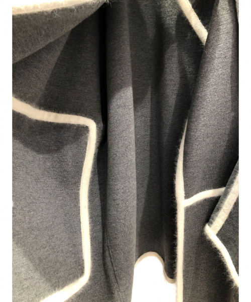 Chloe（クロエ）Chloe (クロエ) ブランケットニットコート ホワイト×グレー サイズ:XSの古着・服飾アイテム