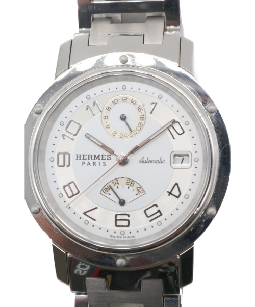 HERMES（エルメス）HERMES (エルメス) クリッパーパワーリザーブ ホワイト サイズ:- CL2.810 自動巻き ステンレススチールの古着・服飾アイテム