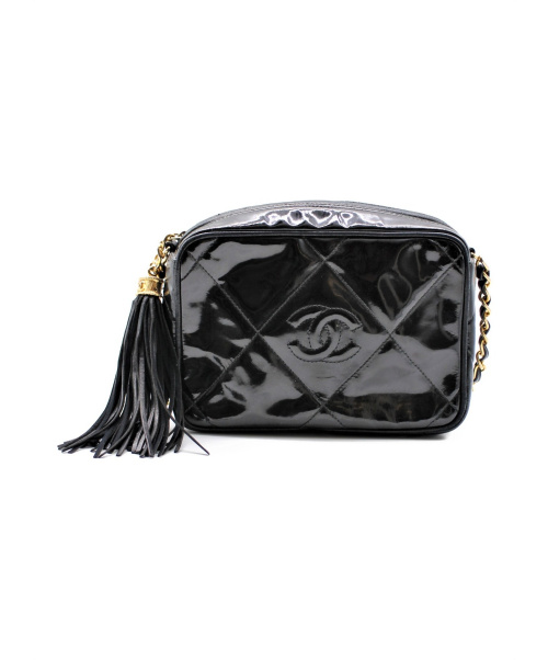 CHANEL（シャネル）CHANEL (シャネル) マトラッセ エナメルチェーンショルダーバッグ ブラック サイズ:- エナメル 0873765の古着・服飾アイテム