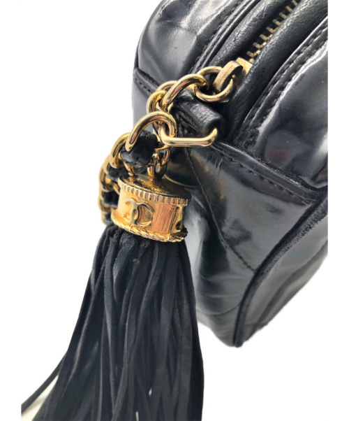 CHANEL（シャネル）CHANEL (シャネル) マトラッセ エナメルチェーンショルダーバッグ ブラック サイズ:- エナメル 0873765の古着・服飾アイテム