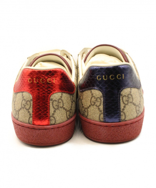 GUCCI（グッチ）GUCCI (グッチ) ウェブラインGGスニーカー ベージュ サイズ:8 1/2の古着・服飾アイテム