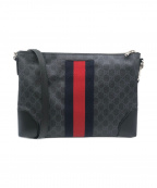 GUCCIグッチ）の古着「GGキャンバス メッセンジャーバッグ」｜ブラック