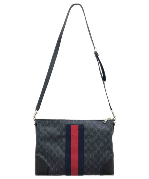 GUCCI（グッチ）GUCCI (グッチ) GGキャンバス メッセンジャーバッグ ブラック サイズ:- GG 474139 213317の古着・服飾アイテム