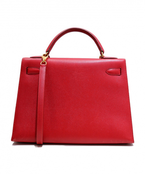 HERMES（エルメス）HERMES (エルメス) ケリーバッグ ルージュ サイズ:32 外縫い クシュベル 〇W　ゴールド金具の古着・服飾アイテム