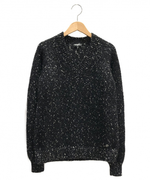 CHANEL（シャネル）CHANEL (シャネル) Vネックニット ブラック サイズ:34の古着・服飾アイテム