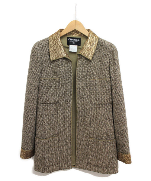 CHANEL（シャネル）CHANEL (シャネル) ツイードセットアップ ブラウン サイズ:36の古着・服飾アイテム