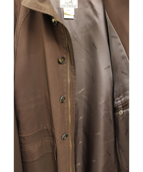 HERMES（エルメス）HERMES (エルメス) ジップコート ブラウン サイズ:48の古着・服飾アイテム