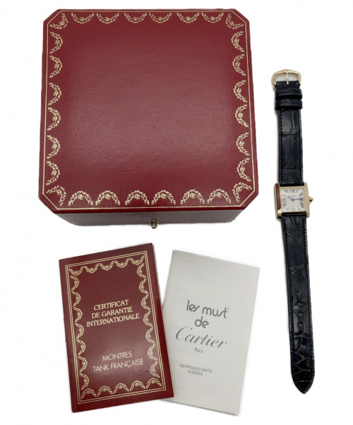 Cartier（カルティエ）Cartier (カルティエ) タンクフランセーズSM ホワイト サイズ:SM  Ｗ5000256 クォーツ ベルト非純正 K18YGの古着・服飾アイテム
