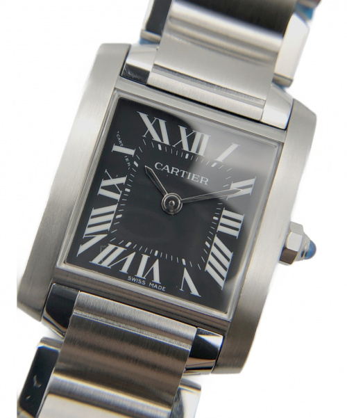 Cartier（カルティエ）Cartier (カルティエ) タンクフランセーズSM ブラック サイズ:SM  W51026Q3 クォーツ ステンレススチールの古着・服飾アイテム