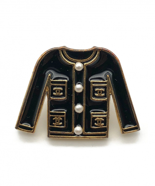 CHANEL（シャネル）CHANEL (シャネル) ブローチ ブラック×ゴールド サイズ:ｰの古着・服飾アイテム